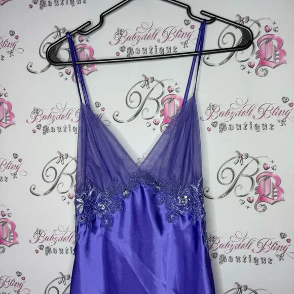 Intimate attitudes dress maxi long open back criss cross mermaid back style mesh - Picture 2 of 16